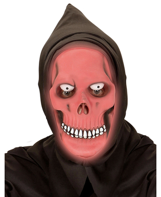  Rot phosphoreszierende Reaper-Vollgesichtsmaske mit Kapuze für Erwachsene, fig. 1 