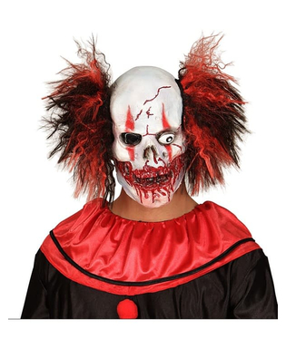  Masque latex clown rouge sanglant adulte Halloween, fig. 1 