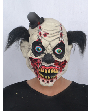  Clowns-Maske aus Latex mit echten Blutflecken für Erwachsene zu Halloween, fig. 1 