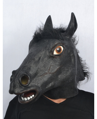  Masque latex tête de cheval noir adulte, fig. 1 