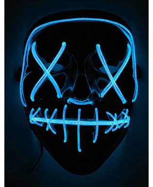  Leuchtende LED-Maske Halloween-Maske Mordnacht schwarz-blau, fig. 1 