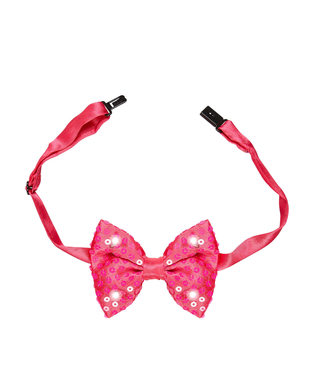  Noeud papillon rose avec sequins et LED clignotantes adulte, fig. 2 