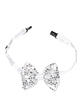  Noeud papillon argent avec sequins et LED clignotantes adulte, fig. 2 