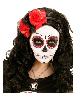  Serre-tête fleurs rouges et noires femme Dia de los muertos, fig. 2 