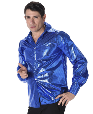  Chemise disco à sequins bleus homme, fig. 2 