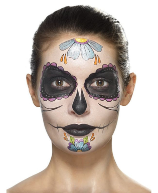  Kit maquillage fleurs bleues femme Dia de los muertos, fig. 2 