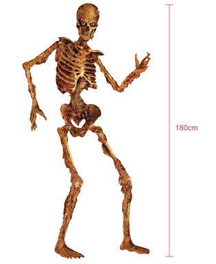  Bewegliches Skelett Dekofigur Halloween 180 cm im verwesten Zustand, fig. 2 