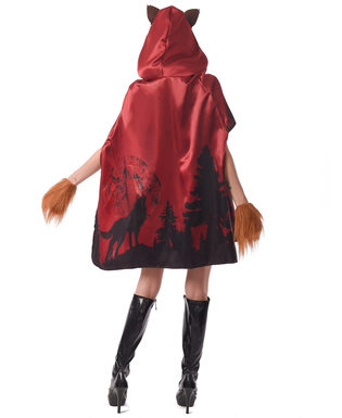  Verruchtes Werwolfs-Kostüm Damen-Verkleidung für Fasching oder Halloween rot-schwarz, fig. 2 