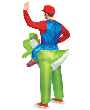  Aufblasbares Kostüm Mario auf Yoshi Nintendo® für Erwachsene grün-blau-rot, fig. 2 