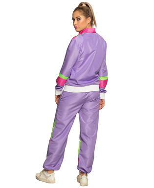  Retro-Jogginganzug für Damen 80er-Kostüm Bad-Taste lila-pink-grün, fig. 2 