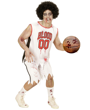  Zombie-Basketballspieler Kostüm für Männer weiss-rot, fig. 2 