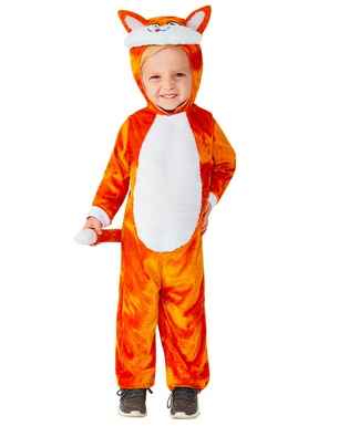  Lustiges Fuchs-Kostüm für Kinder Tier-Overall für Fasching orange-weiss, fig. 2 