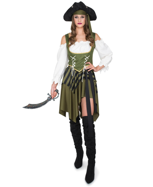  Déguisement Pirate flibustière vert femme, fig. 2 