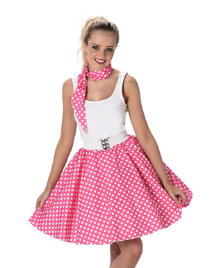  50er Jahre Kostüm für Damen pink-weiß gepunktet Rockabilly, fig. 2 