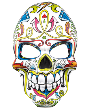  Sugar Skull-Maske Dia de los Muertos weiss-bunt, fig. 2 