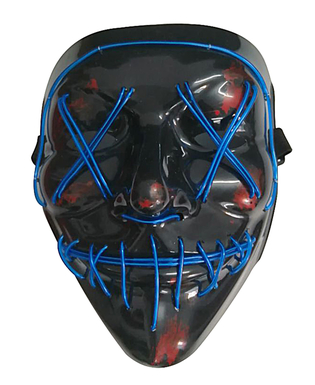  Leuchtende LED-Maske Halloween-Maske Mordnacht schwarz-blau, fig. 2 