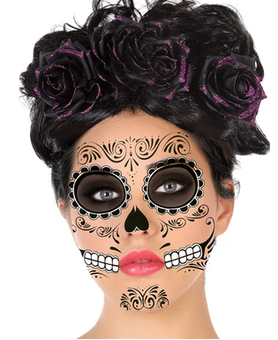  Tag der Toten-Gesichts-Tattoos Sugar Skull Aufkleber bunt, fig. 2 