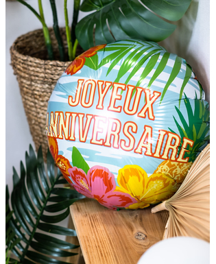  Ballon aluminium Joyeux Anniversaire Paradise 45 cm, fig. 3 