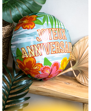  Ballon aluminium Joyeux Anniversaire Paradise 45 cm, fig. 4 