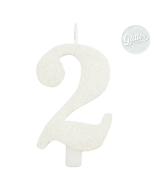  Bougie anniversaire chiffre blanche pailletée 9,5 cm, fig. 3 