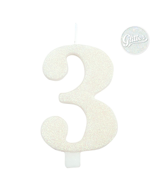  Bougie anniversaire chiffre blanche pailletée 9,5 cm, fig. 4 