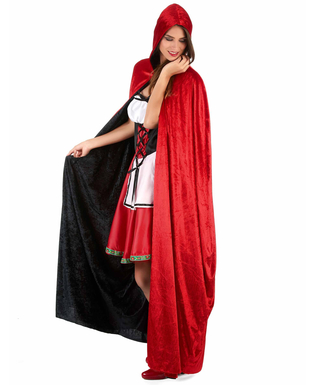  Cape vampire velours rouge et noire réversible luxe adulte, fig. 3 