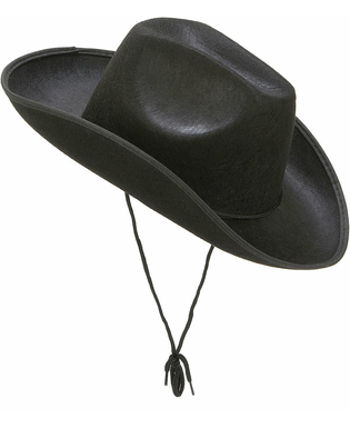  Chapeau cowboy noir adulte avec cordelette, fig. 1 