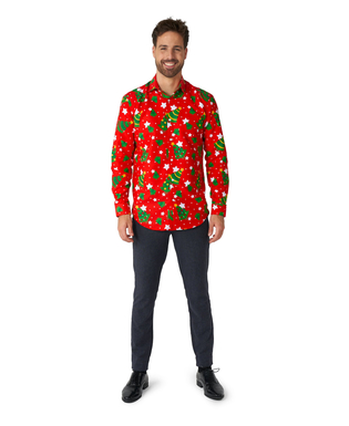  Gemustertes rotes Weihnachtshemd von Suitmeister™ für Erwachsene, fig. 3 