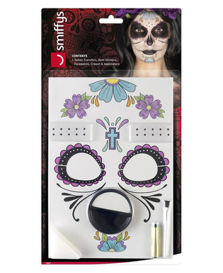  Kit maquillage fleurs bleues femme Dia de los muertos, fig. 3 