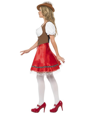  Bayrisches Dirndl-Kostüm für Damen rot braun weiß, fig. 3 