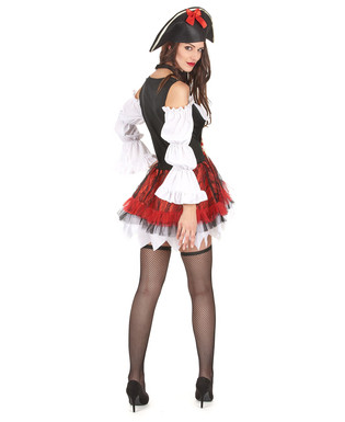  Déguisement pirate sexy blanc et rouge femme, fig. 3 