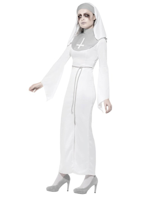  Geister-Nonne Horrorkostüm für Damen Halloween weiss-grau, fig. 3 