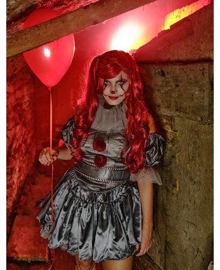  Offizielles Pennywise™-Kostüm für Damen Es™-Halloween-Kostüm grau-rot, fig. 4 