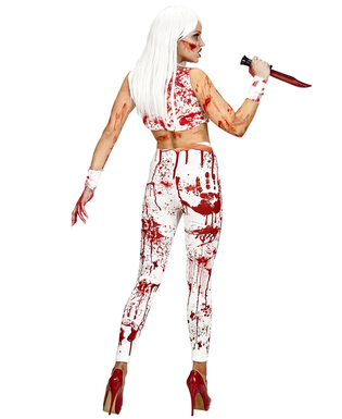  Blutüberströmte Leggings Damen-Accessoire für Halloween weiss-rot, fig. 3 