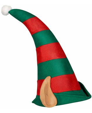  Bonnet lutin du Père Noël rayé avec oreilles adulte, fig. 1 