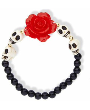  Bracelet squelettes et rose rouge adulte, fig. 1 