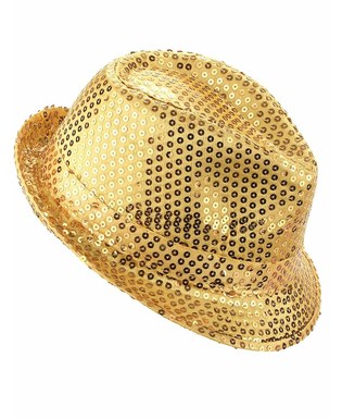  Chapeau borsalino à sequins doré adulte, fig. 1 