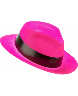  Chapeau gangster rose fluo adulte, fig. 1 