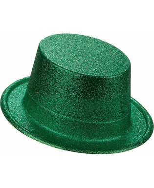  Chapeau haut de forme plastique pailleté vert adulte, fig. 1 