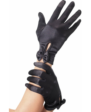  Gants courts noirs avec noeud femme, fig. 1 