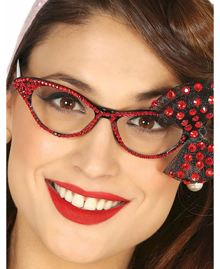  Lunettes années 50 avec noeud rouge femme, fig. 1 