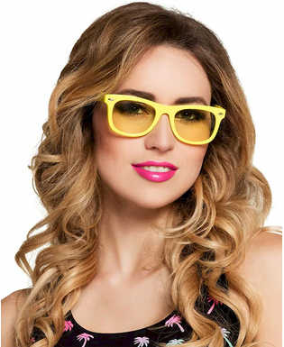  Lunettes jaune fluo 80's adulte, fig. 1 