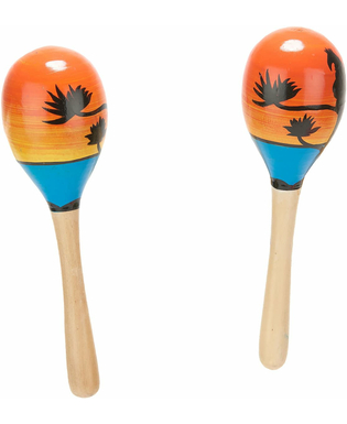  2 Maracas Hawaïennes en bois, fig. 1 