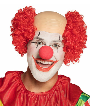  Perruque clown crâne nu rouge homme, fig. 1 