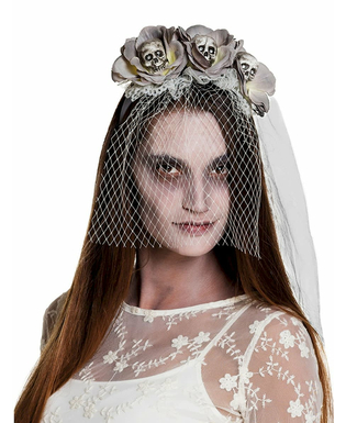  Serre-tête avec voile zombie blanc femme Halloween, fig. 1 