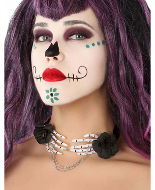  Collier mains de squelette dia de los muertos adulte, fig. 1 