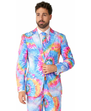  Mr. Tie-Dye Opposuits™-Anzug für Erwachsene blau-gelb-rosa, fig. 1 