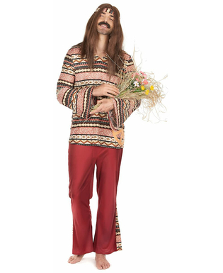  Déguisement hippie bordeaux homme, fig. 1 