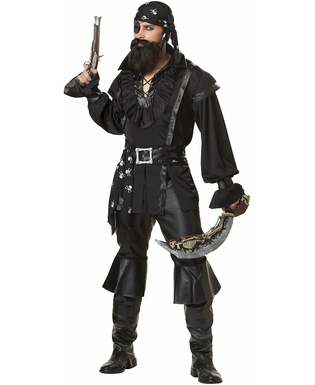  Déguisement pirate chemise noire homme, fig. 1 