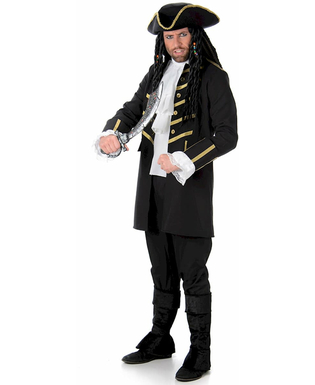  Déguisement pirate noir et doré homme, fig. 1 